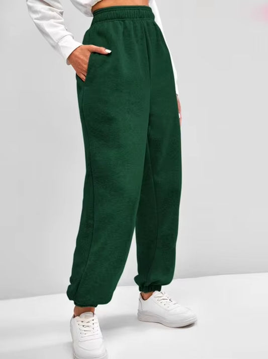 Comfortable High Waist Sweatpants for Women Stretchy and Soft Everyday Pants with Elastic Waistband