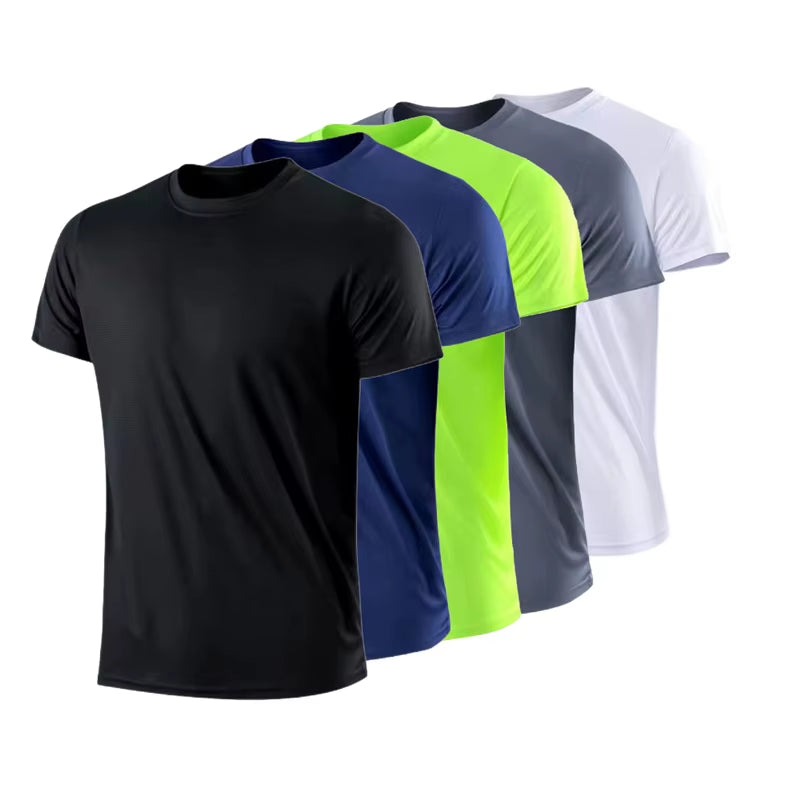 Quick-Drying round Neck Sport T-Shirt Gym Fitness Shirt Trainer Running T-Shirt Men Breathable Sportswear