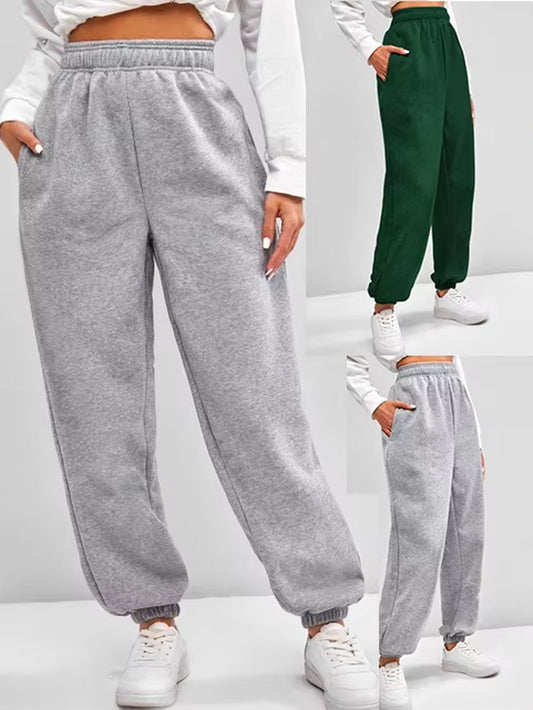 Comfortable High Waist Sweatpants for Women Stretchy and Soft Everyday Pants with Elastic Waistband
