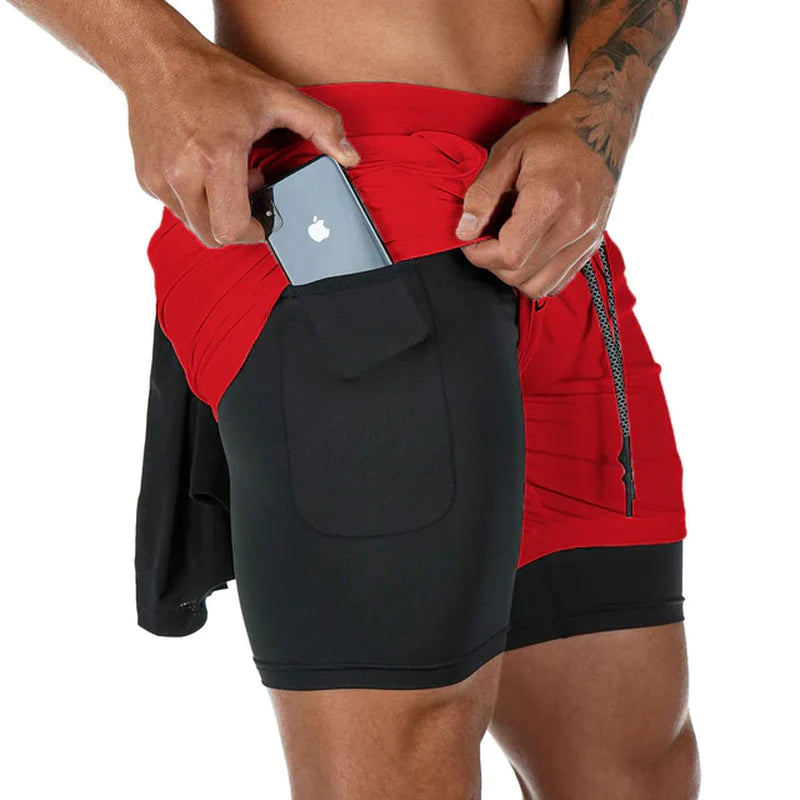 Men's 2-in-1 Running Shorts - Quick-Dry Gym, Workout, and Training Shorts for Jogging & Fitness