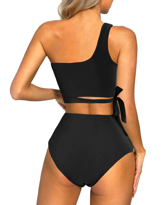 Eclipse One-Shoulder Swim Set – Sleek High-Cut Bikini