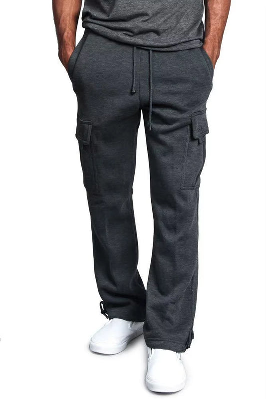 Cargo Jogger Pants Autumn Hip Hop Street Wear Loose Trousers Multi Pocket Solid Color Overalls GYM Sports Wear