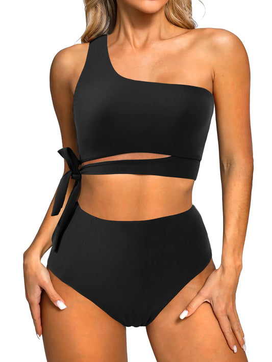Eclipse One-Shoulder Swim Set – Sleek High-Cut Bikini