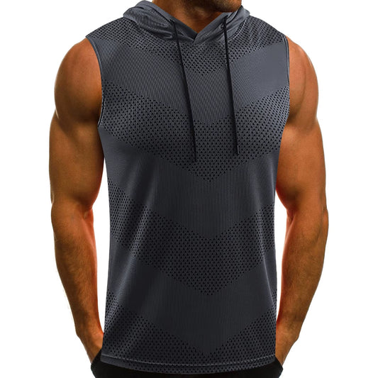Men's Hooded Sleeveless Tank Top - Breathable Loose-Fit Vest for Basketball, Running, Fitness, and Casual Wear | Lightweight & Versatile Workout Shirt