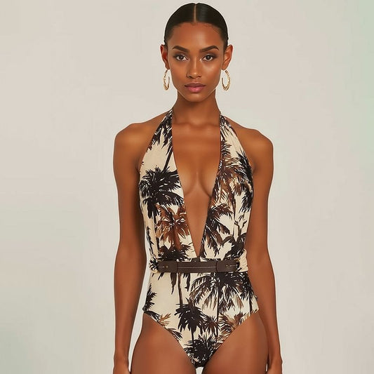 V Neck Backless Swimsuit - Sharpline Insights, LLC
