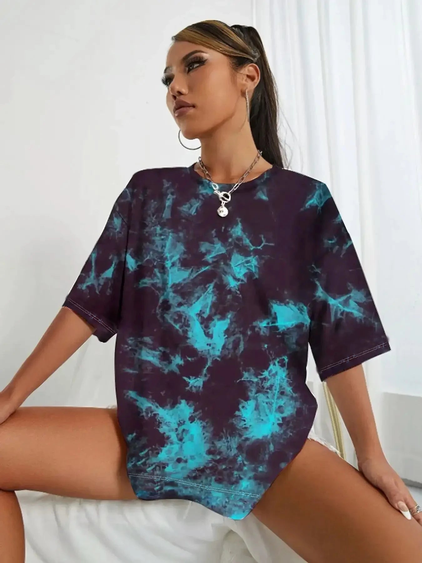 Women's Tie-Dye Round Neck T-Shirt - Spring & Summer Casual Short-Sleeve Top