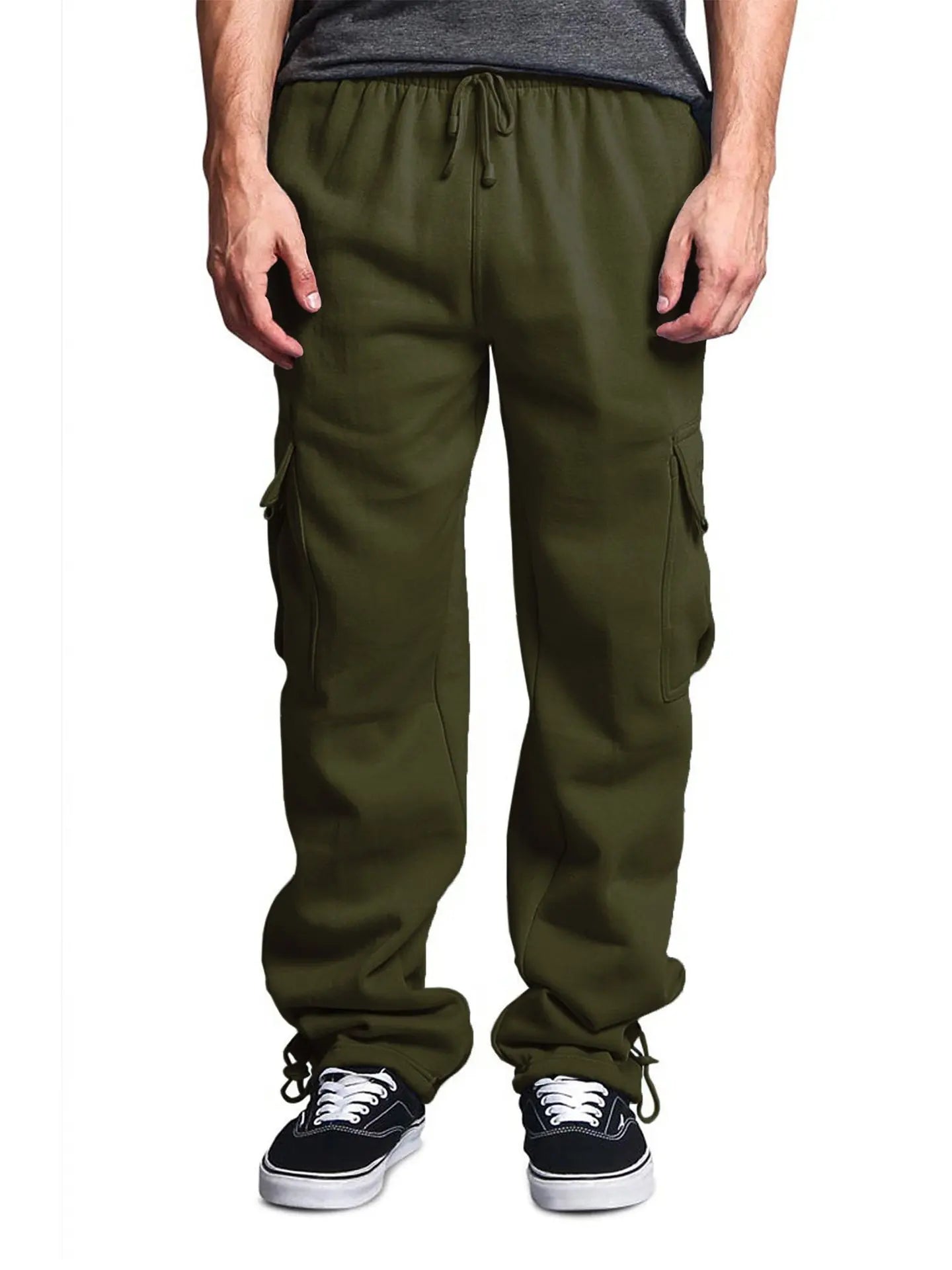 Cargo Jogger Pants Autumn Hip Hop Street Wear Loose Trousers Multi Pocket Solid Color Overalls GYM Sports Wear