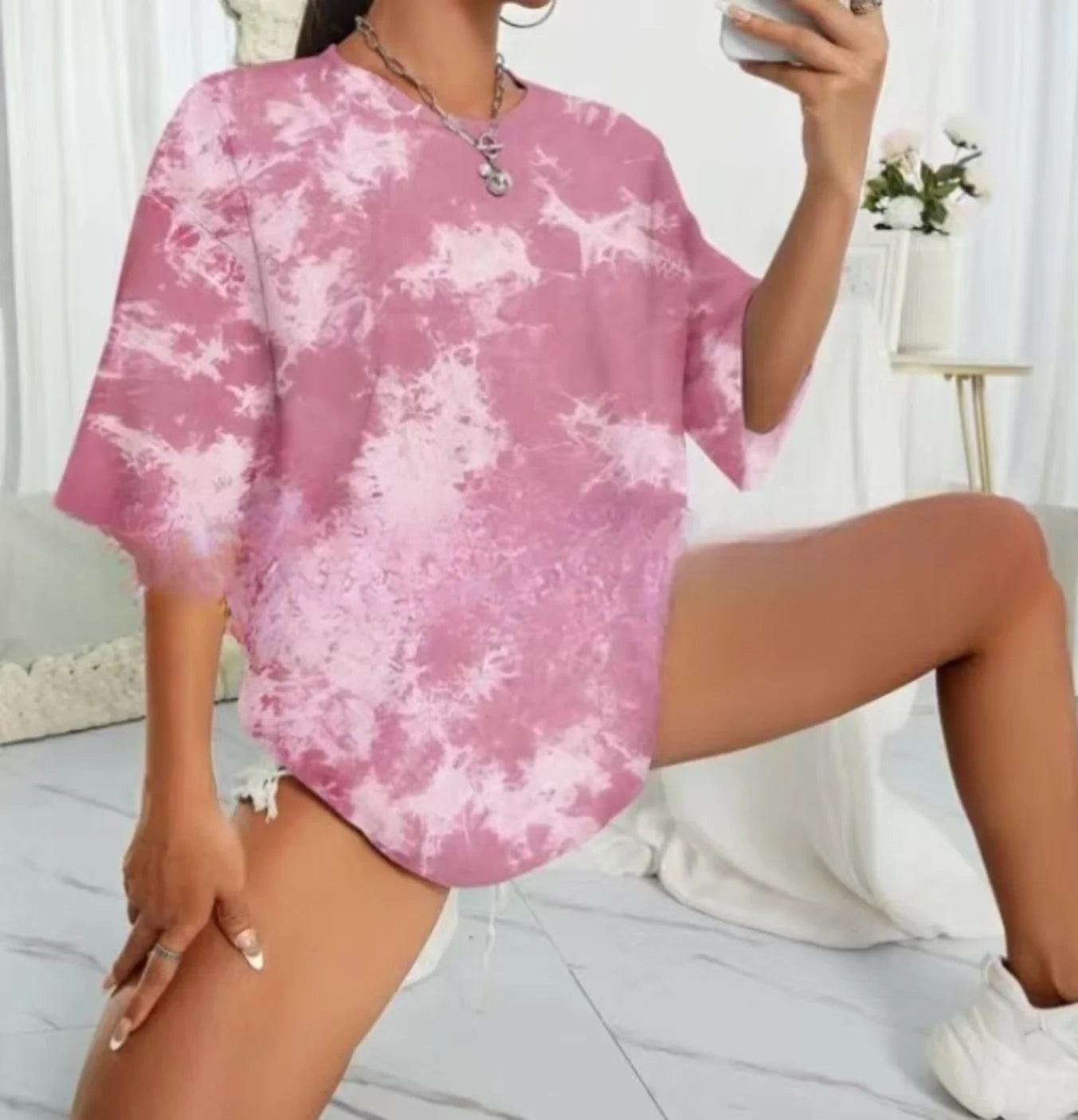 Women's Tie-Dye Round Neck T-Shirt - Spring & Summer Casual Short-Sleeve Top