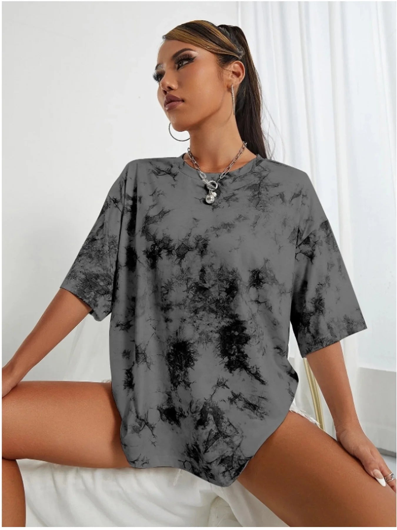 Women's Tie-Dye Round Neck T-Shirt - Spring & Summer Casual Short-Sleeve Top