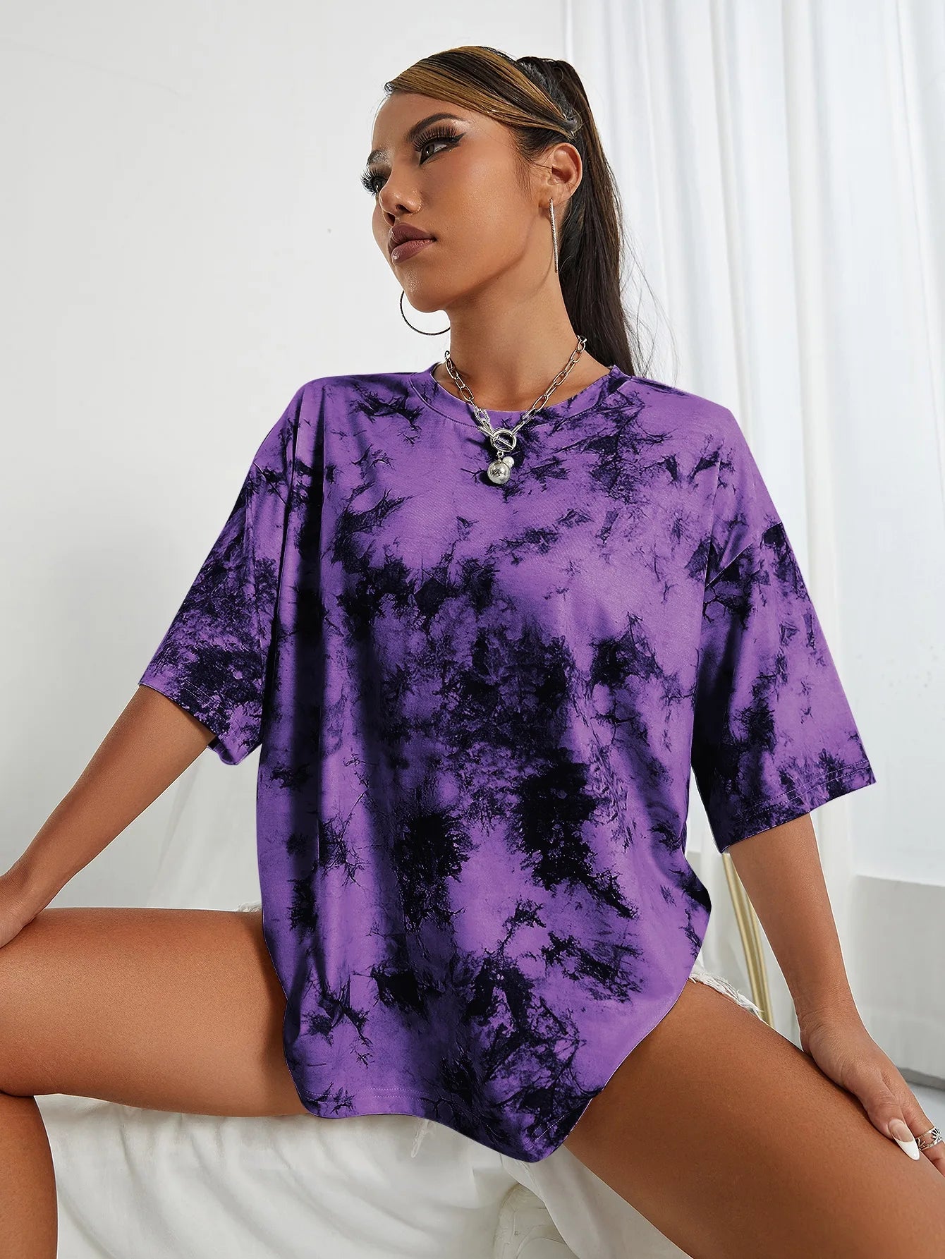 Women's Tie-Dye Round Neck T-Shirt - Spring & Summer Casual Short-Sleeve Top