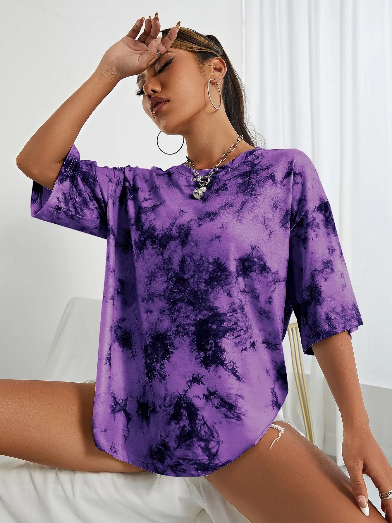 Women's Tie-Dye Round Neck T-Shirt - Spring & Summer Casual Short-Sleeve Top