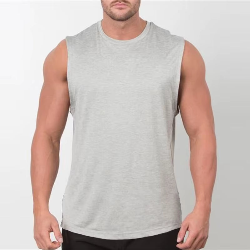 Brand New Plain Tank Top Men Bodybuilding Singlet Gym Stringer Sleeveless Shirt Blank Fitness Clothing Sportwear