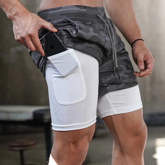 Men's 2-in-1 Running Shorts - Quick-Dry Gym, Workout, and Training Shorts for Jogging & Fitness
