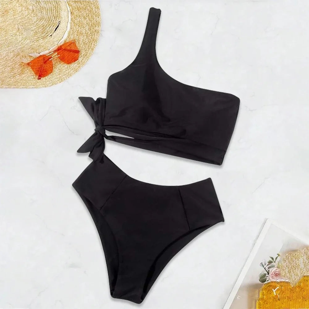 Eclipse One-Shoulder Swim Set – Sleek High-Cut Bikini