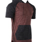 Short Sleeve Hoodie Black / Maroon