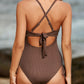 Essence Ribbed Monokini – V-Neck One-Piece