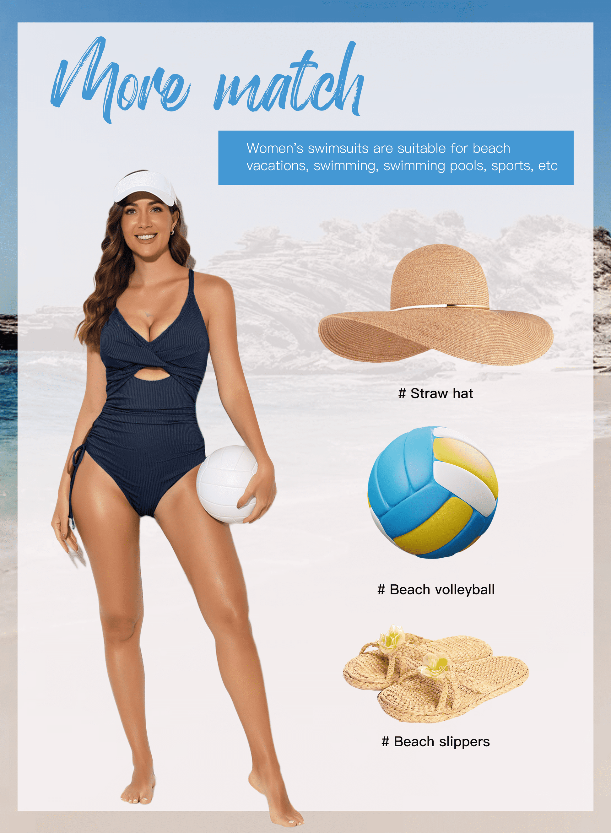 Essence Ribbed Monokini – V-Neck One-Piece
