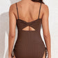 Corset Ribbed Maillot – Drawstring Waist One-Piece