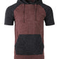 Short Sleeve Hoodie Black / Maroon