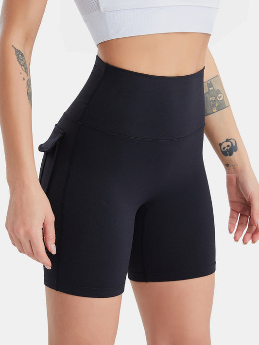 Pocketed High Waist Active Shorts - Sharpline Insights, LLC