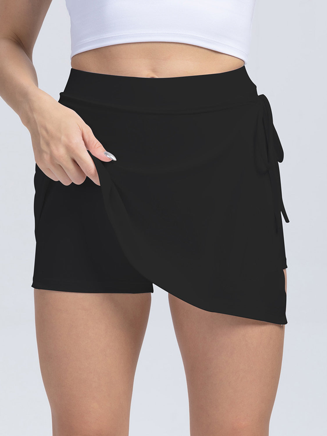 Tied High Waist Active Shorts - Sharpline Insights, LLC