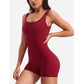 Women's Sleeveless Jumpsuit Romper - Tummy Control & V-Back Scrunch Butt Design | Bodycon Yoga Workout Shorts for Fitness, Casual, and Summer Wear