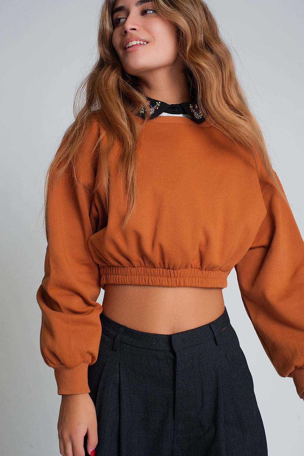 Oversized Cropped Sweatshirt