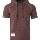 Short Sleeve Hoodie Black / Maroon