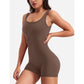 Women's Sleeveless Jumpsuit Romper - Tummy Control & V-Back Scrunch Butt Design | Bodycon Yoga Workout Shorts for Fitness, Casual, and Summer Wear