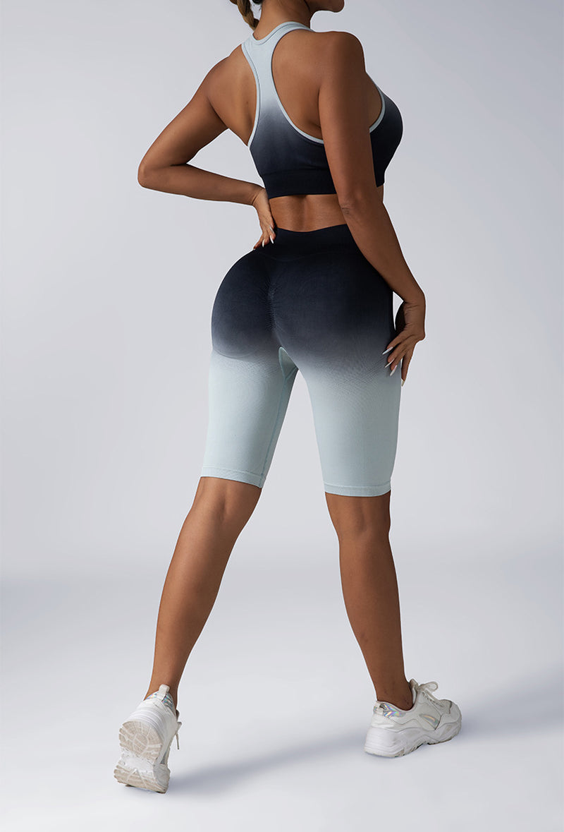 Women's 2-Piece Workout Sets - Seamless Crop Tank & High-Waist Shorts or Sport Bra & Yoga Leggings