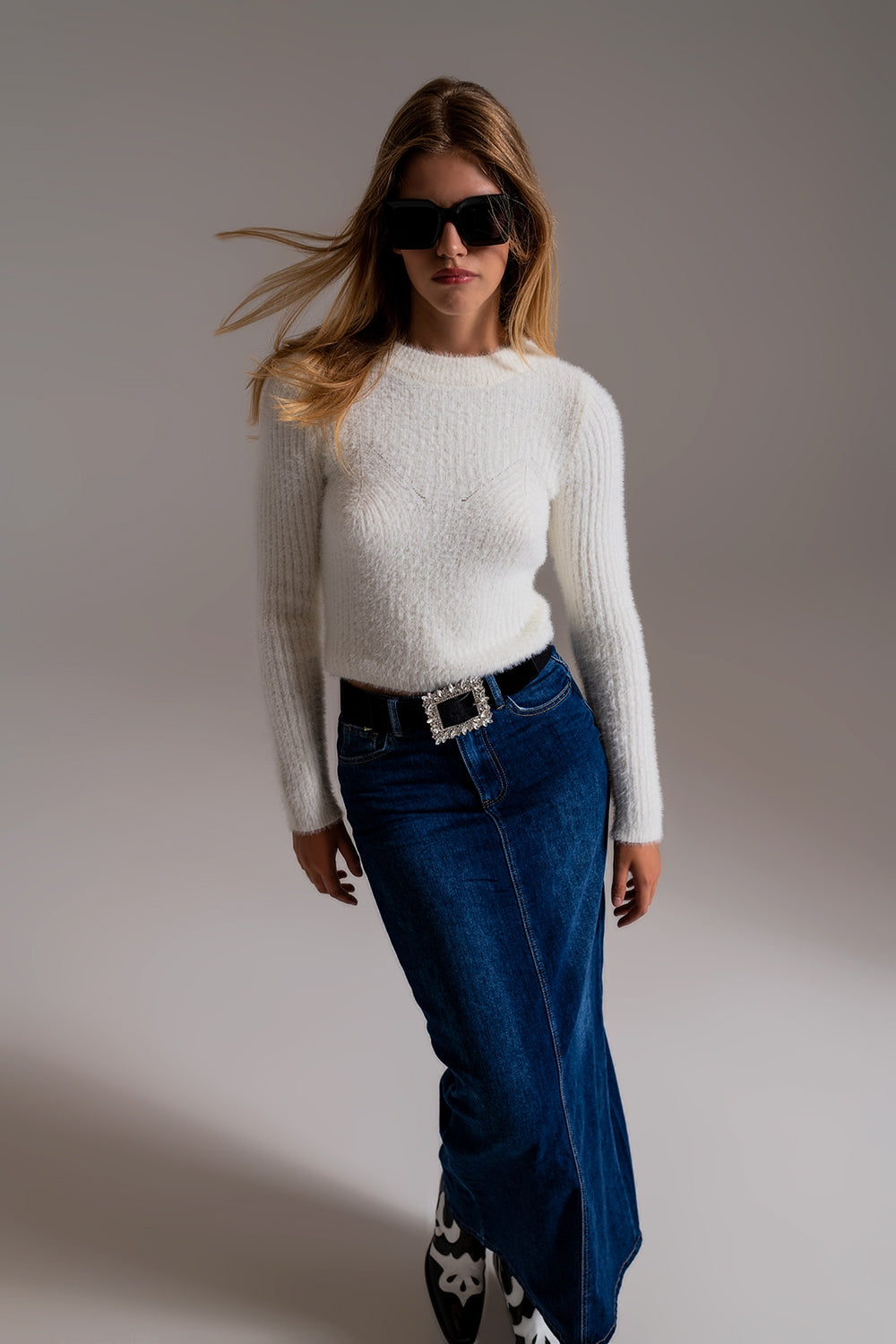 Ribbed Cropped Sweater