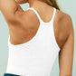 Womens Sports Bra Seamless Long Crop Tank Racer Back Spaghetti Strap Workout Yoga Padded Bra Halter Neck Casual Tops