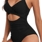 Elegance Cutout One-Piece – Tummy Control Wrap Swimsuit