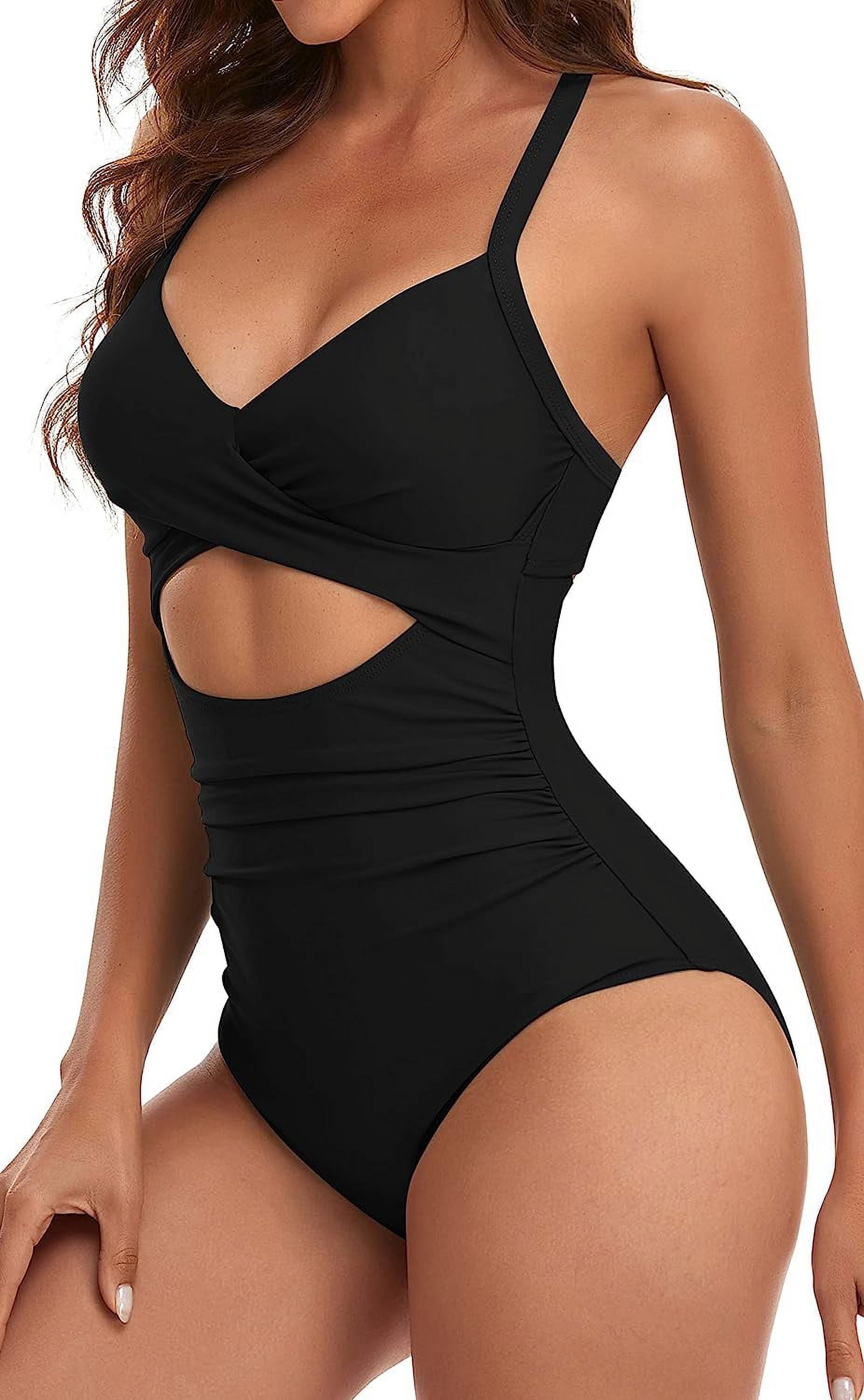 Elegance Cutout One-Piece – Tummy Control Wrap Swimsuit