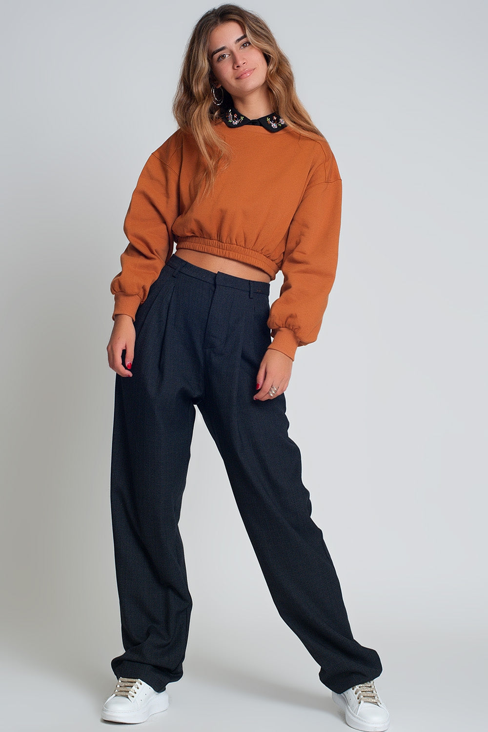 Oversized Cropped Sweatshirt