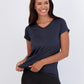 5 Pack: Women's Short Sleeve V-Neck Activewear T-Shirt Dry-Fit Wicking Yoga Top (Available in Plus)