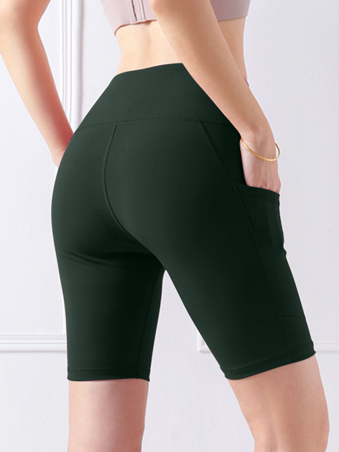 Pocketed High Waist Active Shorts - Sharpline Insights, LLC