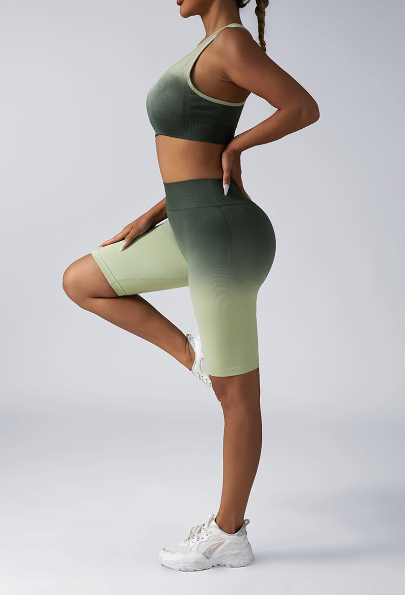 Women's 2-Piece Workout Sets - Seamless Crop Tank & High-Waist Shorts or Sport Bra & Yoga Leggings