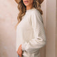 Textured Raglan Sleeve Pullover Sweatshirt