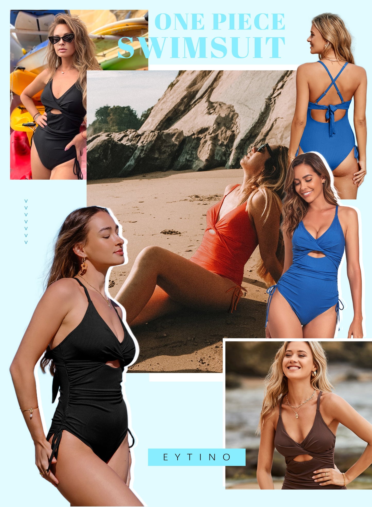 Essence Ribbed Monokini – V-Neck One-Piece