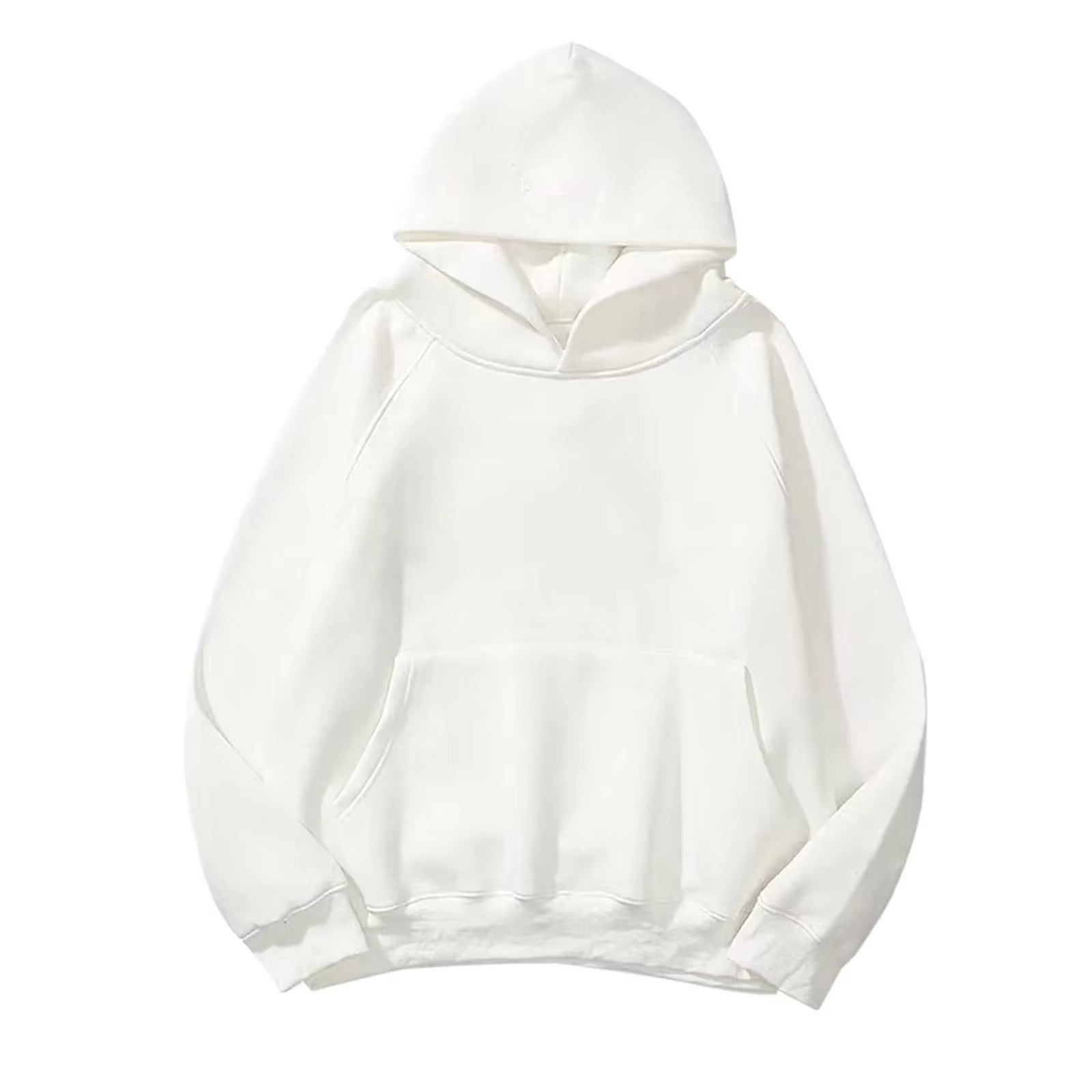 New Streetwear Hoodie Solid Color Basic Loose Black Hoodie Long Sleeve Pocket Sweatshirt