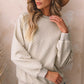 Textured Raglan Sleeve Pullover Sweatshirt