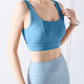 Square Neck Wide Strap Active Bra