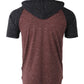 Short Sleeve Hoodie Black / Maroon