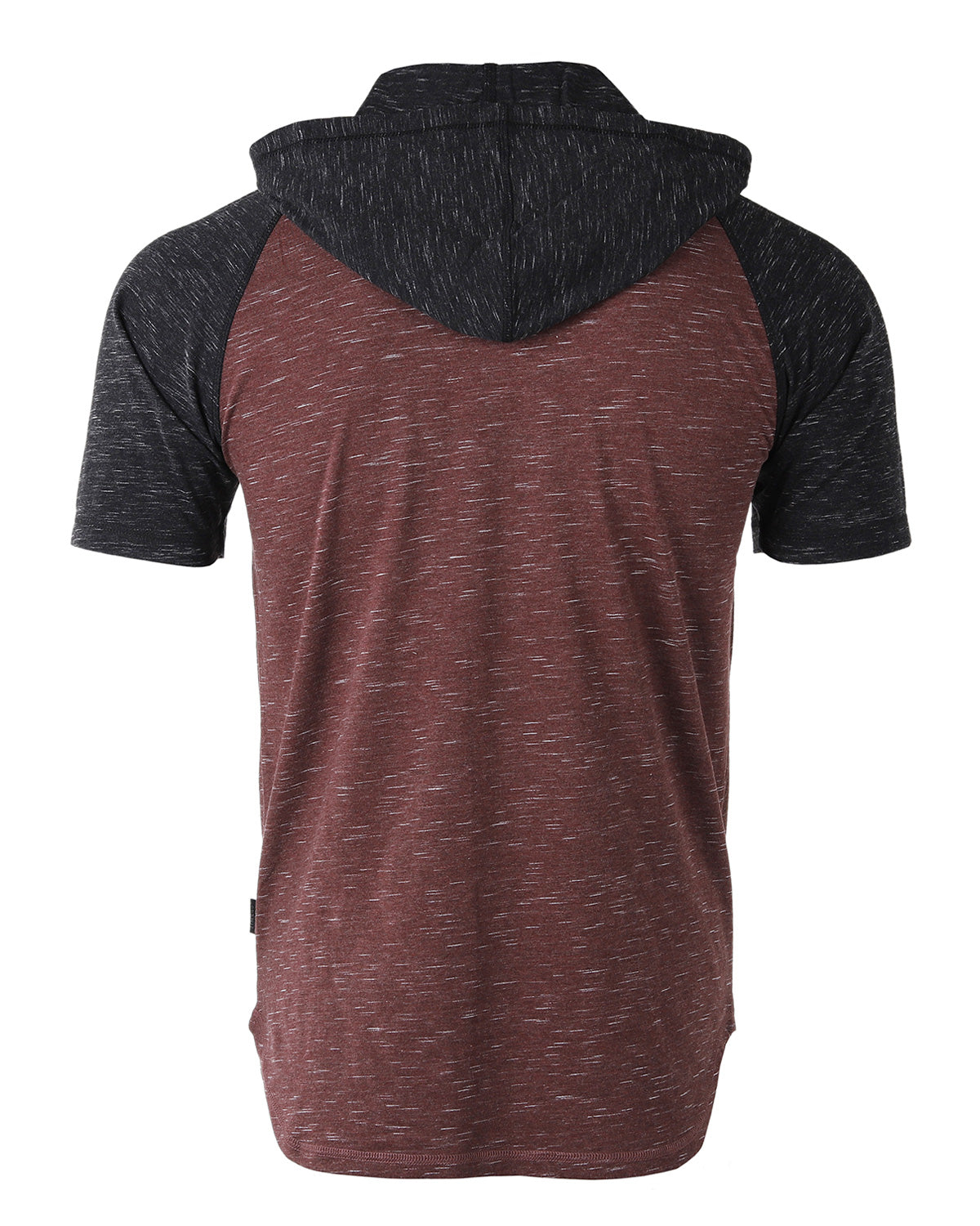 Short Sleeve Hoodie Black / Maroon