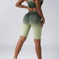 Women's 2-Piece Workout Sets - Seamless Crop Tank & High-Waist Shorts or Sport Bra & Yoga Leggings