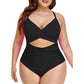 Elegance Cutout One-Piece – Tummy Control Wrap Swimsuit