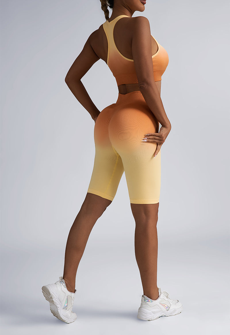 Women's 2-Piece Workout Sets - Seamless Crop Tank & High-Waist Shorts or Sport Bra & Yoga Leggings