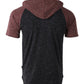 Short Sleeve Hoodie Black / Maroon