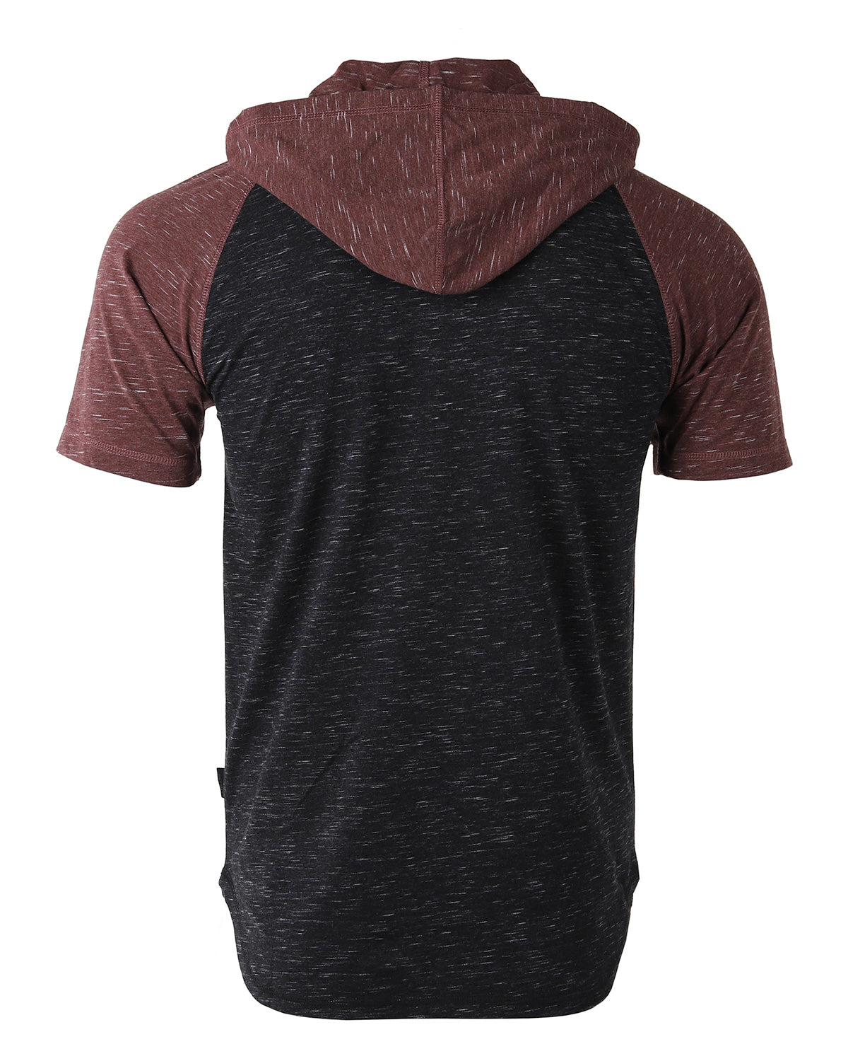 Short Sleeve Hoodie Black / Maroon